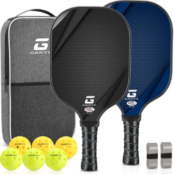 GARYE Pickleball Paddles Set, Carbon Fiber Pickle Ball Paddle, USAPA Approved Lightweight Rackets for Adults and Teenagers, Includes 6 Balls, 1 Bag, and 4 Grip Tapes.